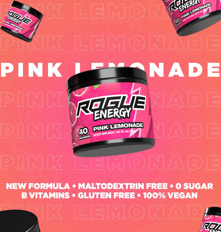 Rogue Energy Gaming Drink Pink Lemonade G Fuel Alternative