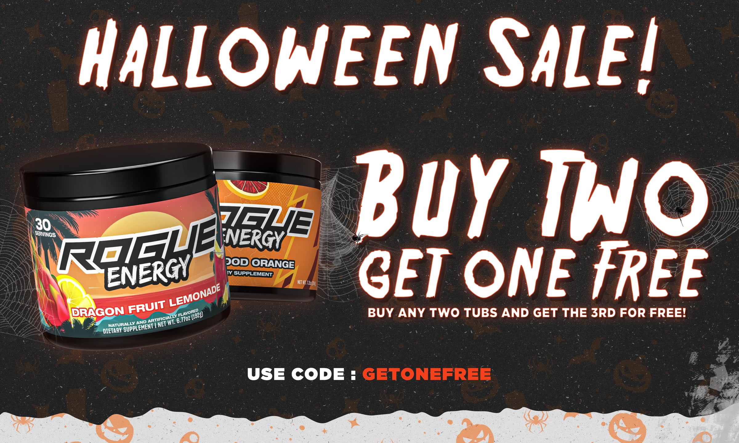 Rogue Energy Gaming Energy Drink Halloween Sale