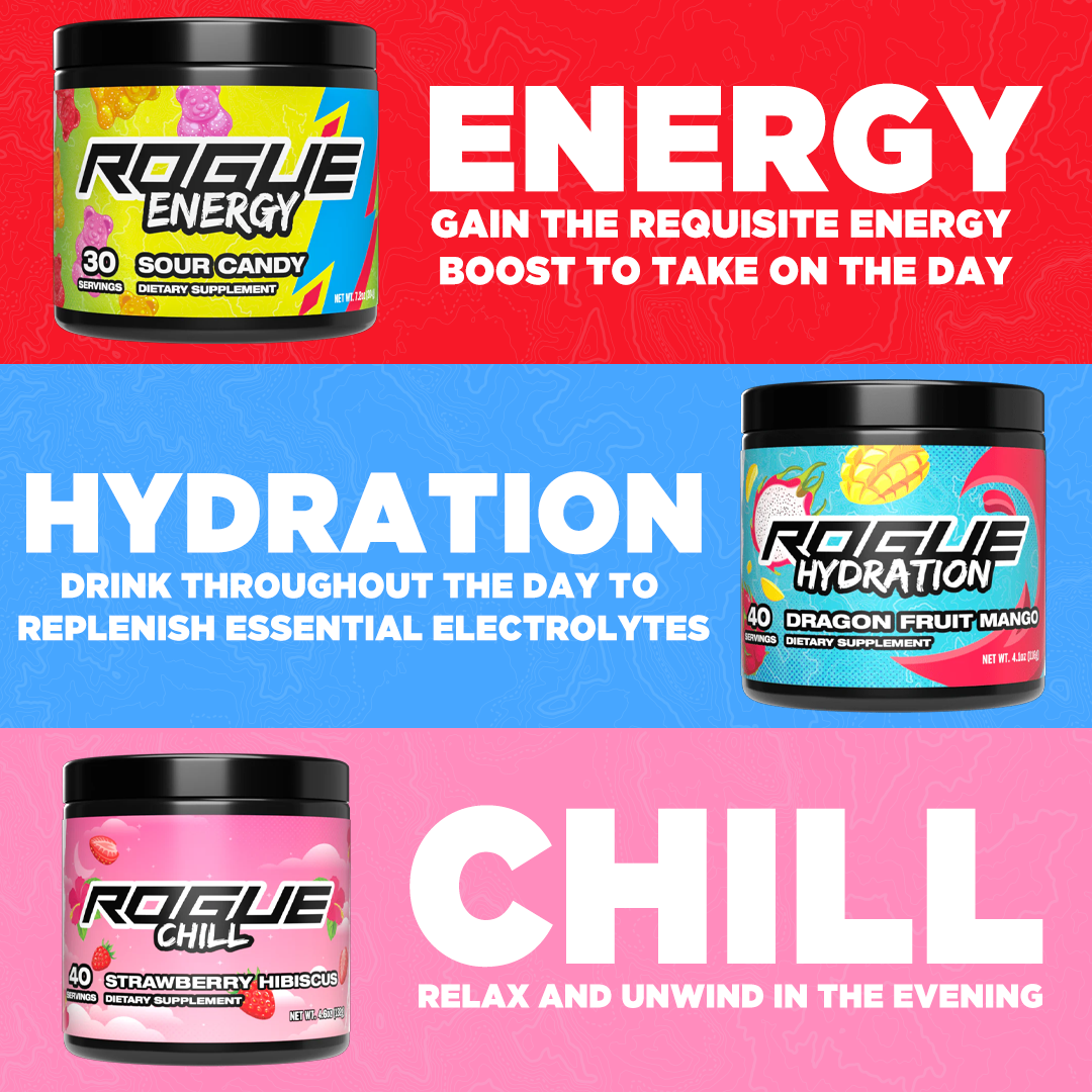 How To Use Rogue Energy, Rogue Hydration, and Rogue Chill Gaming Drink Products