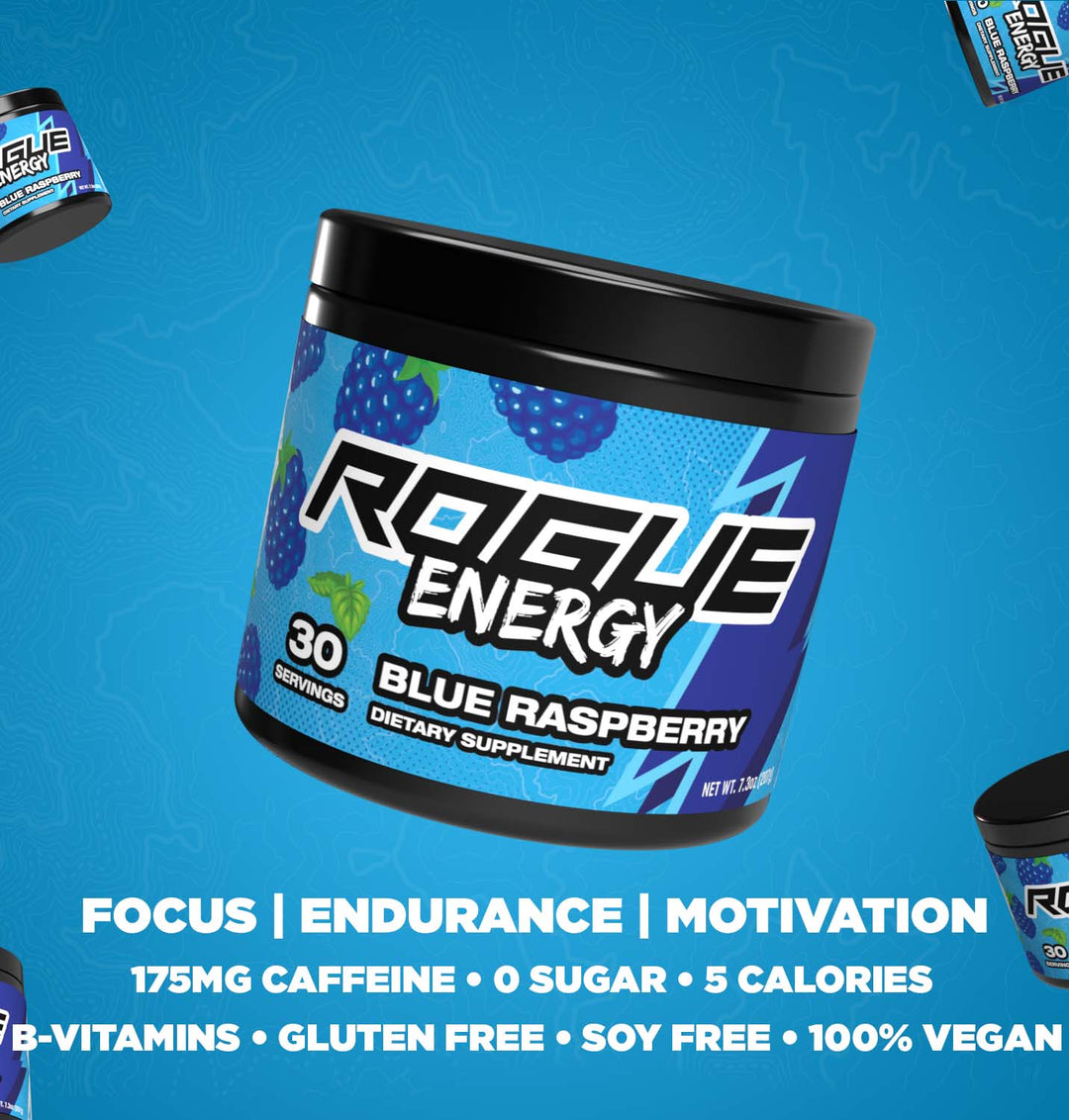 Rogue Energy Blue Raspberry Gaming Drink Supplement
