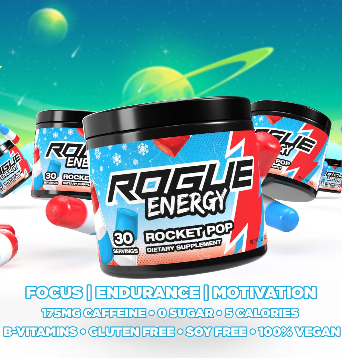 Energy Rouge Cup Rogue Energy | Gaming Drink - Rocket Pop