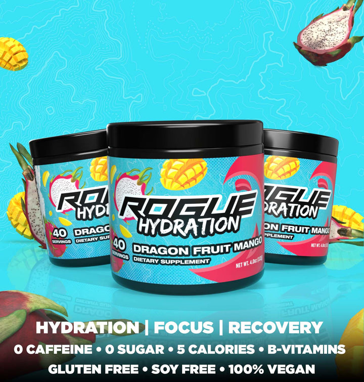 Rogue Hydration Dragon Fruit Mango Gaming Drink Supplement