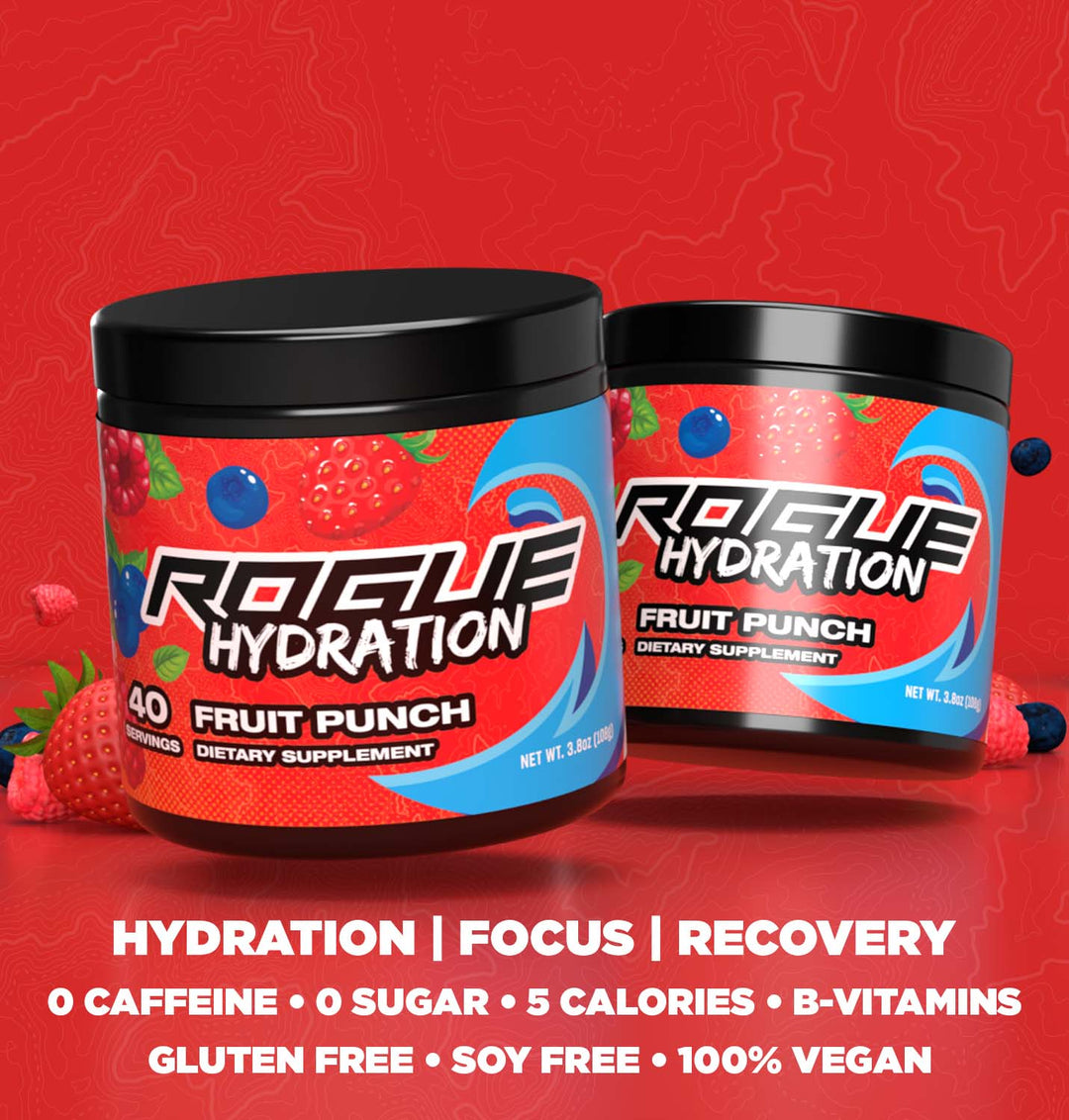 Rogue Hydration Best Gaming Drink Fruit Punch G Fuel Alternative