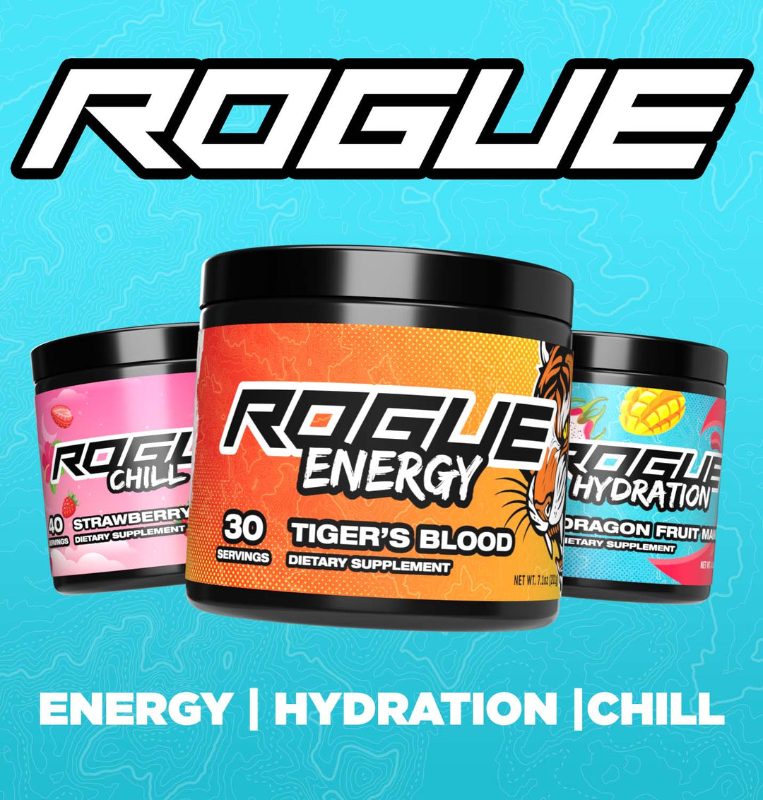 Rogue Energy Best Gaming Energy Drinks, Best Alternative To G Fuel.  Science-backed gamer fuel and gaming supplements.