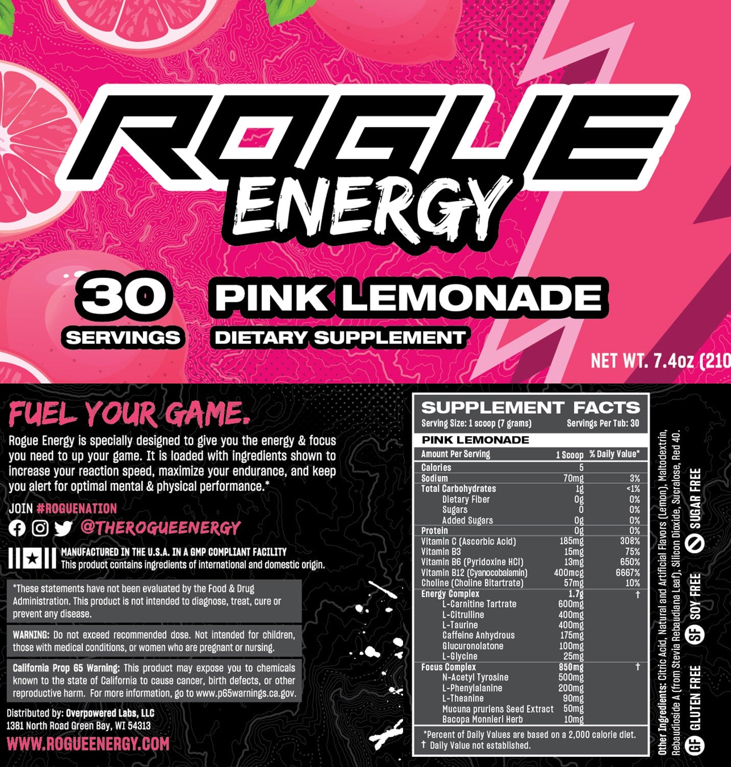 Rogue Energy | Gaming Drink - Pink Lemonade