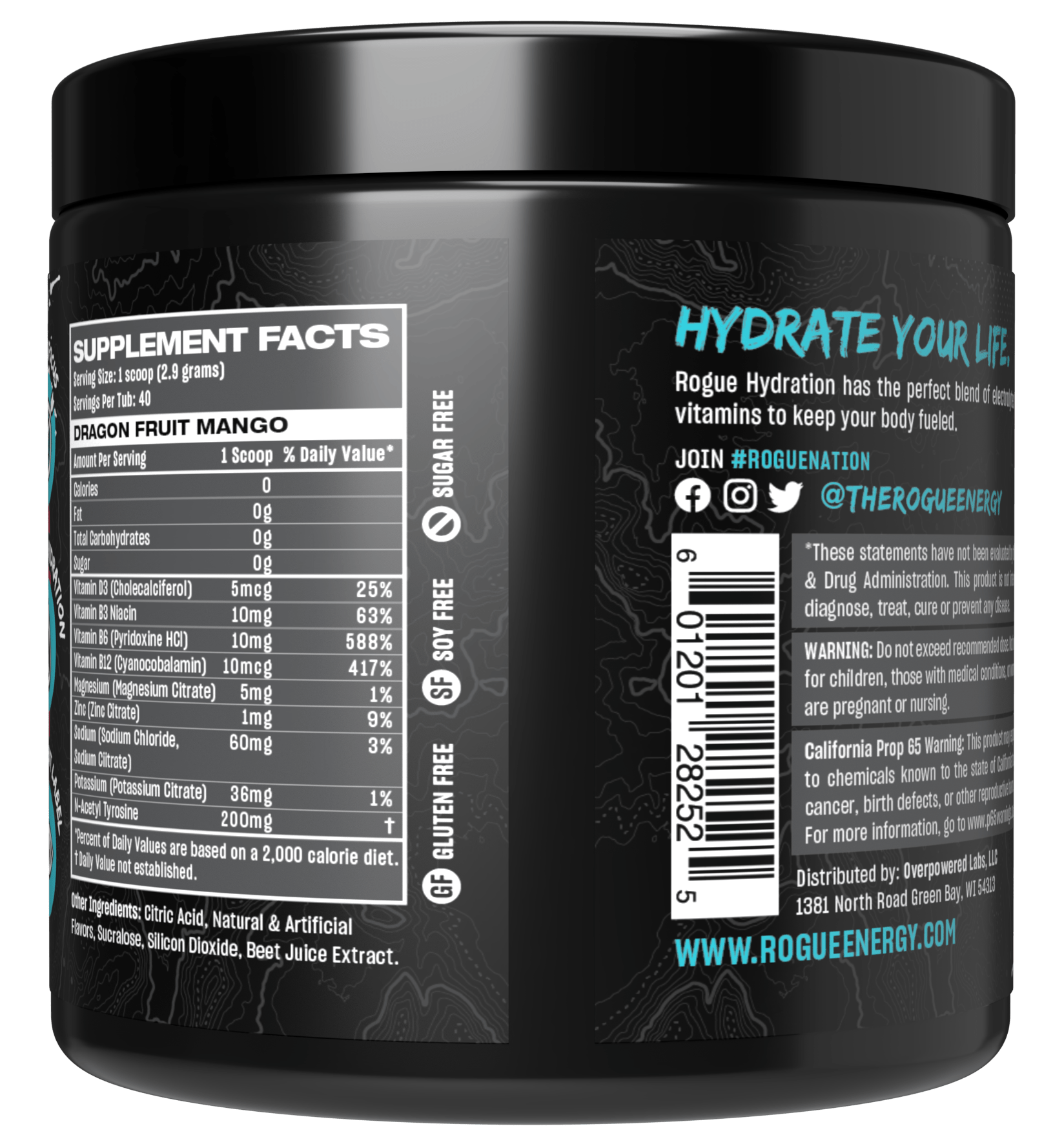 Ruck Nutrition Ruck Rage Mango Rogue Hydration | Gaming Drink - Dragon Fruit Mango β Rogue Energy