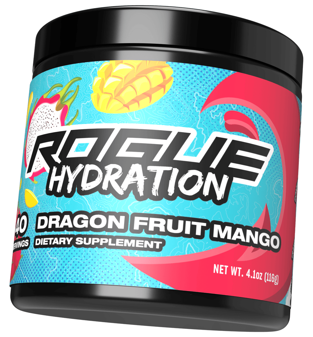 Rogue Hydration Gaming Drink Dragon Fruit Mango Tub Left