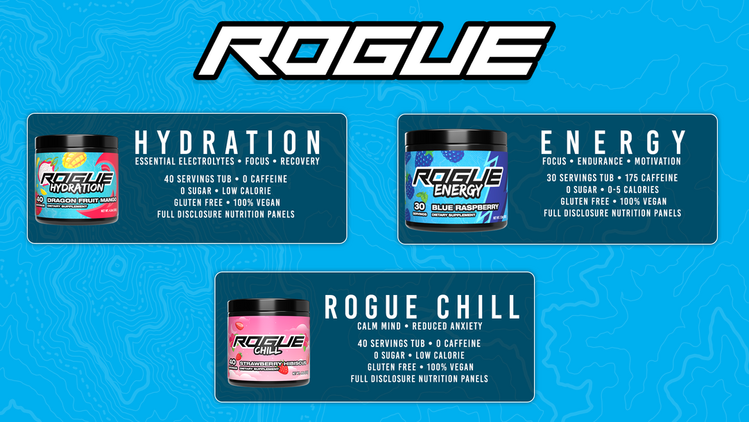 Rogue Gaming Drink Product Line Comparisons