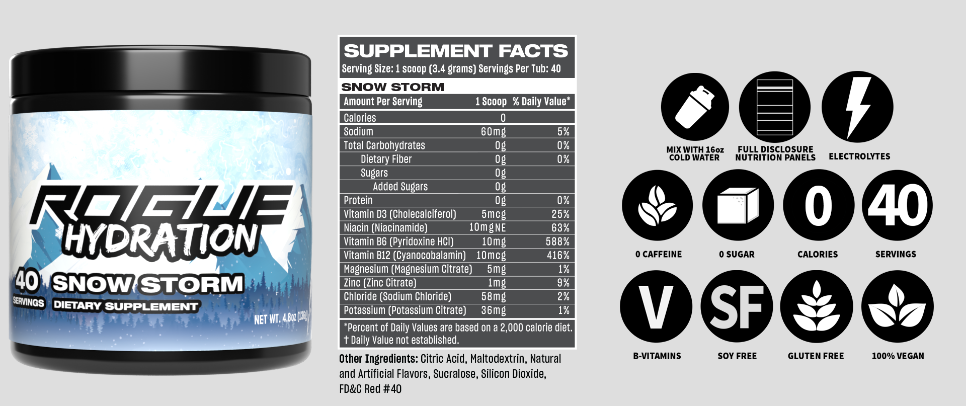 Ice Protection Rogue Rogue Hydration | Gaming Drinks - Snow Storm – Rogue Energy