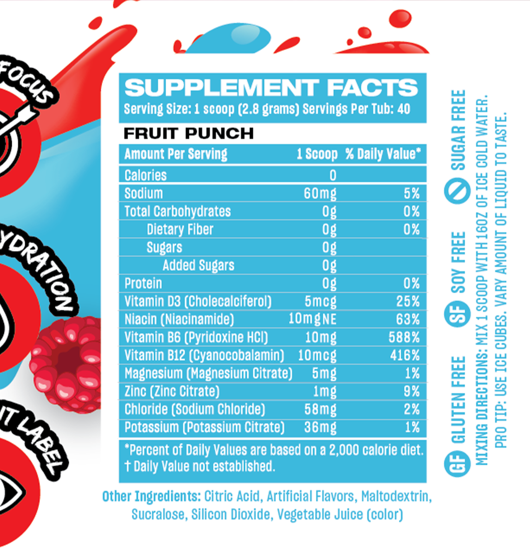 Rogue Hydration Fruit Punch Electrolyte Drink - Supplement Facts