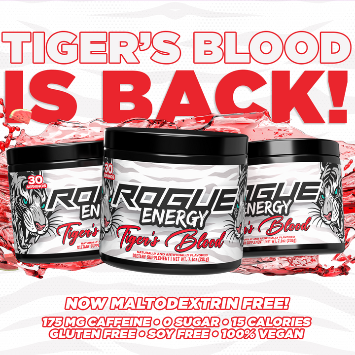 Rogue Energy Tiger's Blood Gaming Energy Drink Tub - Art