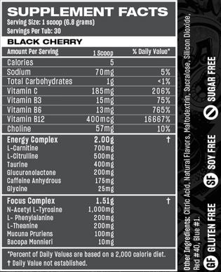 gaming energy drink nutrition facts