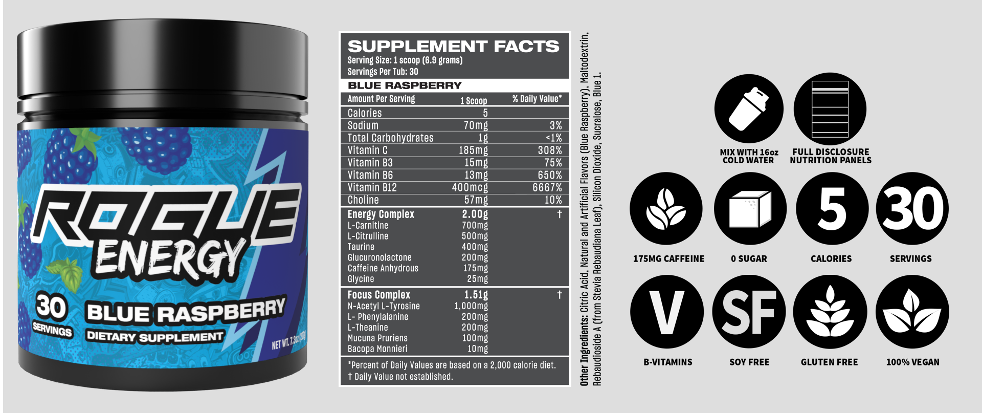 Rogue Energy | Gaming Drink - Blue Raspberry